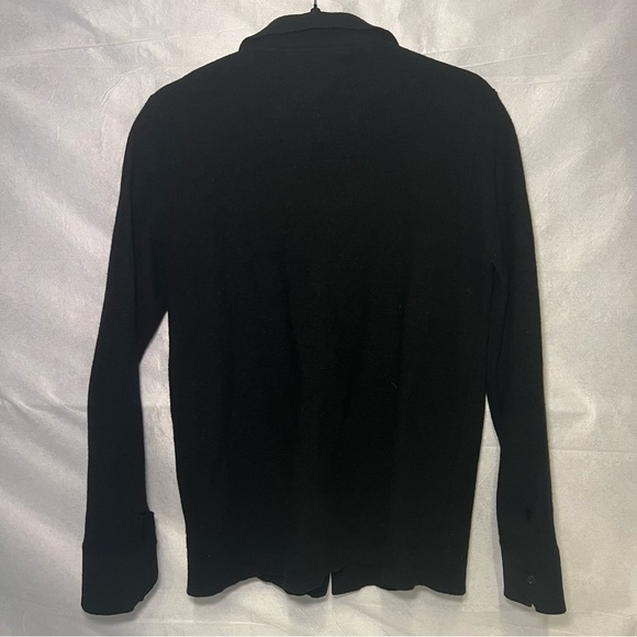 Journal 100% merino Wool collared button up front shirt black size XL unisex - Picture 3 of 13